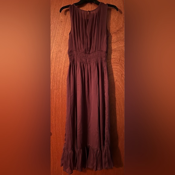 NWT Abercrombie & Fitch Chiffon Easy High-Neck Midi Dress with ruffled hem - Picture 8 of 16